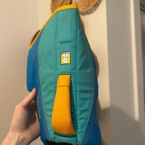 Ruffwear Blue and Yellow Dog Life Jacket